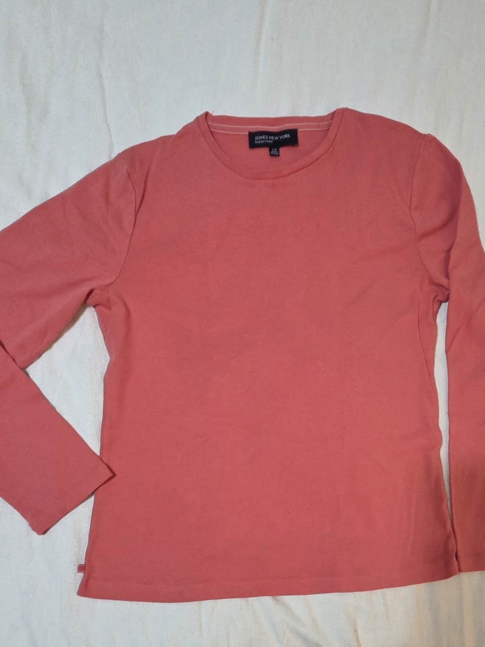 Jones New York Coral Long-Sleeve Crewneck Top